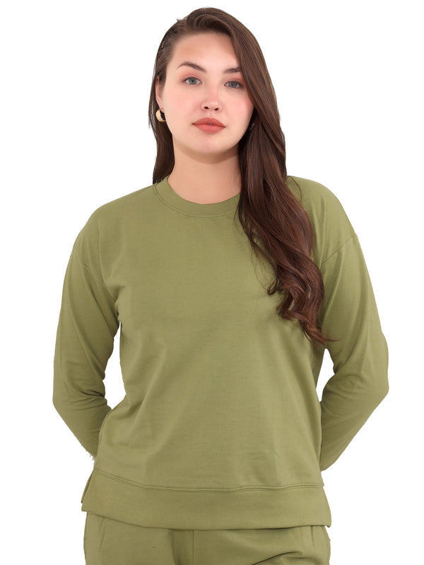 Women Oversize Sweatshirt & Joggers Track Suit Co-ord Set | Airport Outfit | Solid Cotton Nightwear