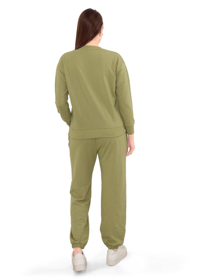 Women Oversize Sweatshirt & Joggers Track Suit Co-ord Set | Airport Outfit | Solid Cotton Nightwear